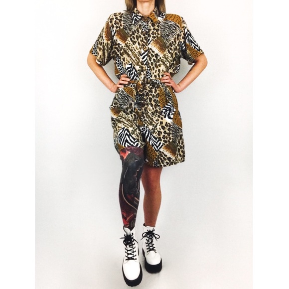 Vintage 💫 Mixed Animal Print Romper - Picture 5 of 14